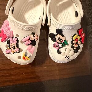 CROCS Kids White Sandals with Cartoon Charms